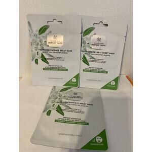 3x THE BODY SHOP Drops Of Youth Concentrate Sheet Mask NEW DOY Edelweiss Set